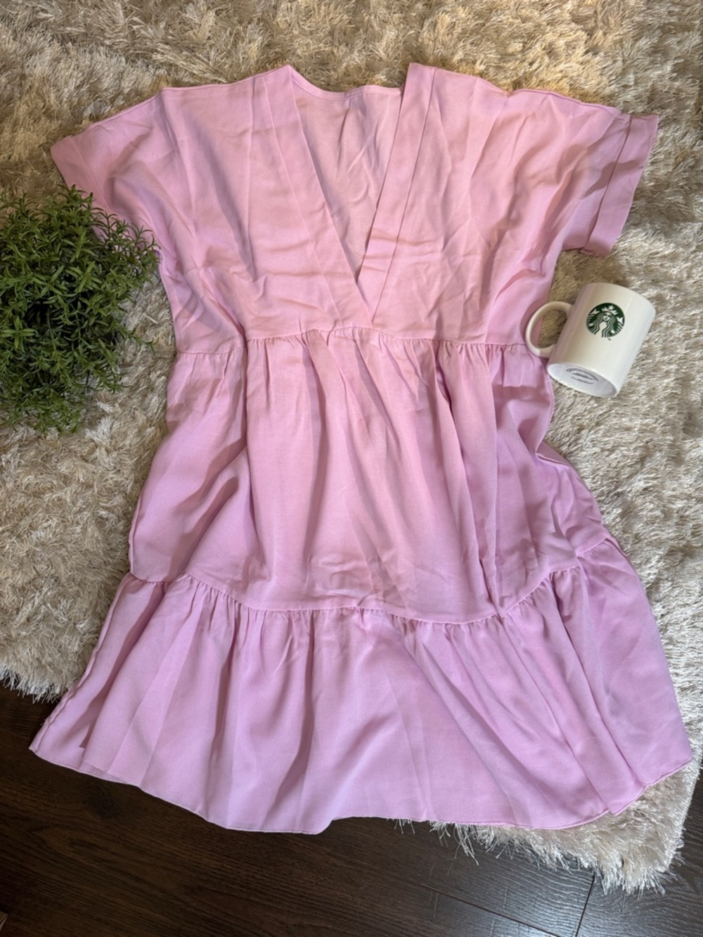 Like New SHEIN Lilac Lavender Tiered Babydoll Dress M